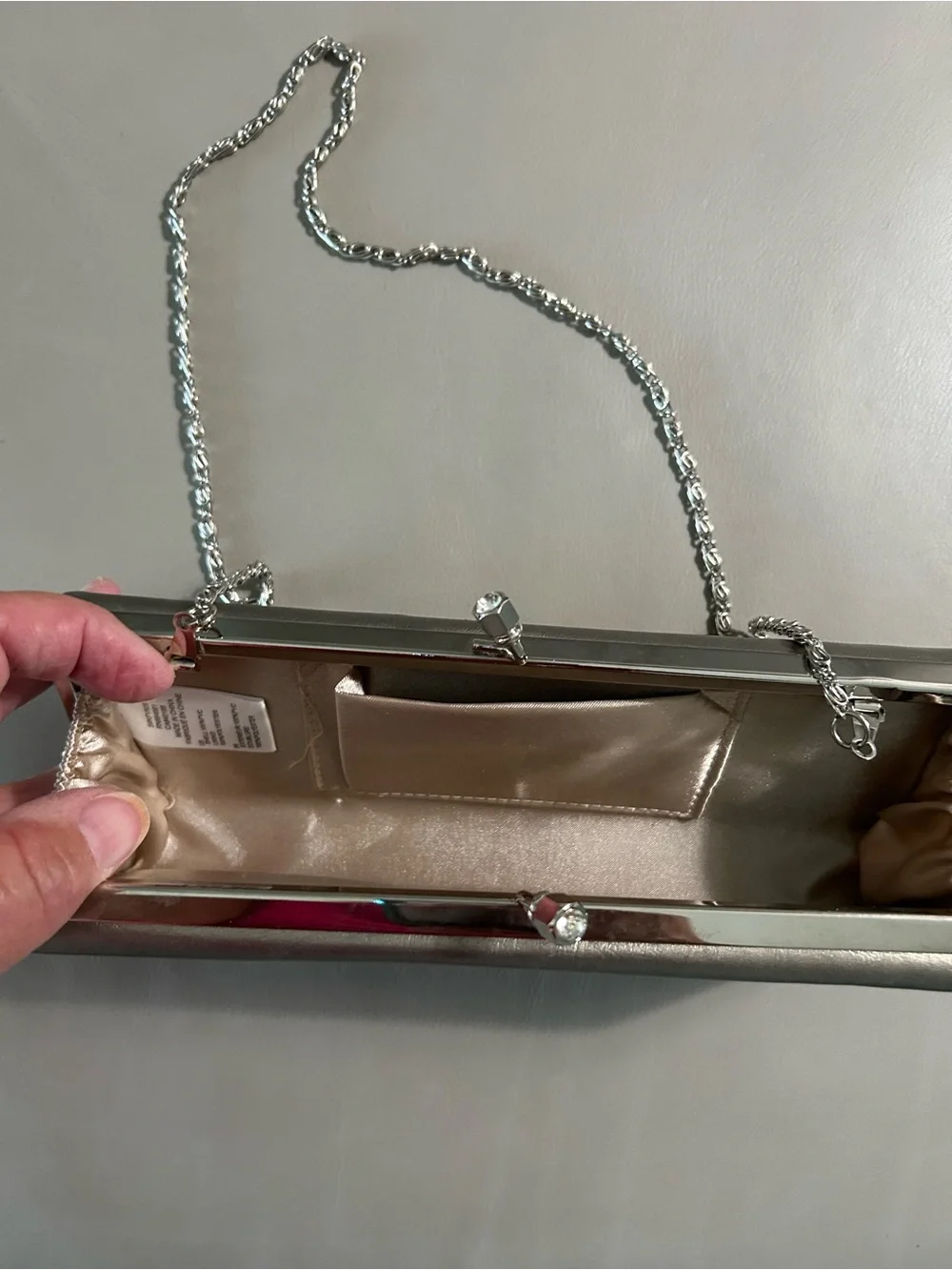 Metallic Silver Evening Clutch Handbag